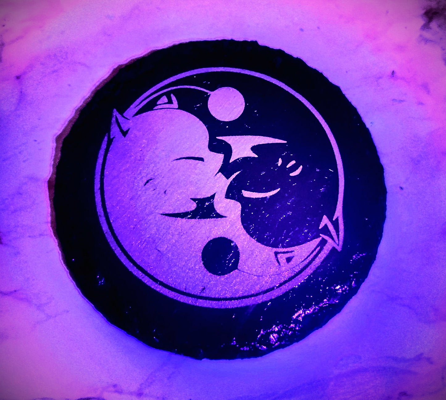 Final Fantasy 14 Astral + Umbral Moogle 4'' Slate Coasters